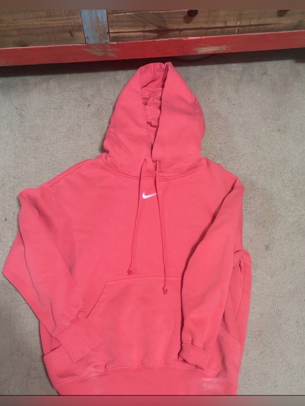 Nike Coral/Pink Hoodie with White Swoosh